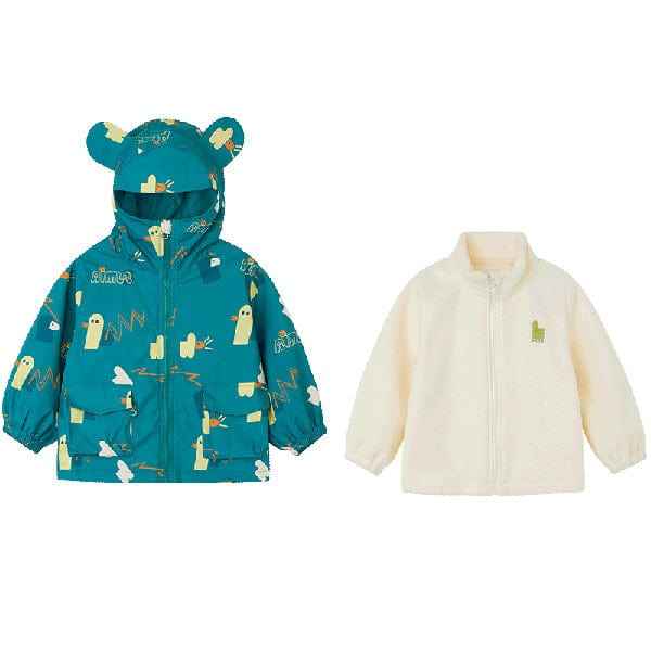 Children's Clothing Autumn Coat Autumn 3 In 1 Two-Piece Set Of Polar Fleece Inner Liner Girls Top