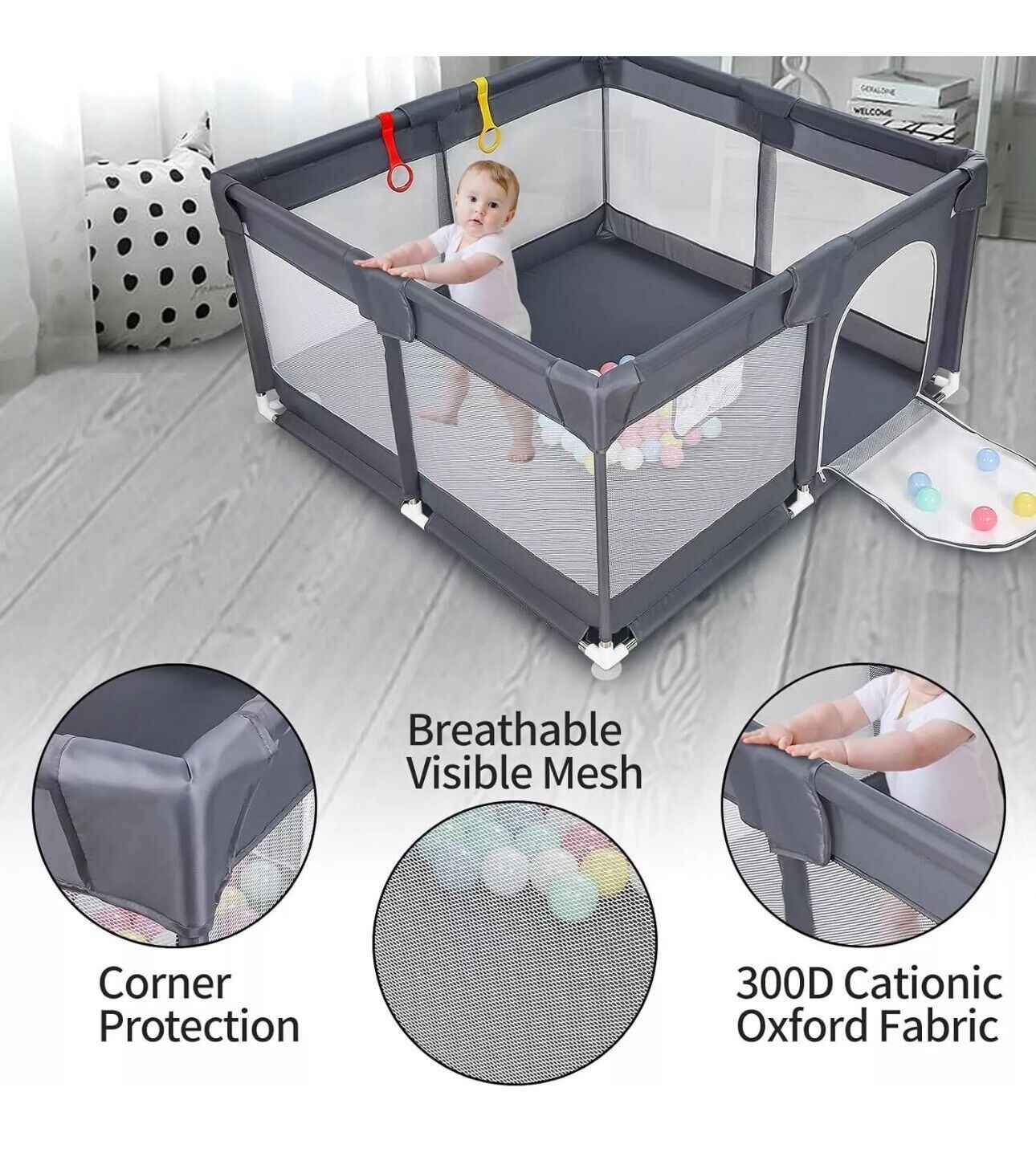 Large Baby Playpen Kids Toddlers Infant Activity Center Saftety Play Fence Yard