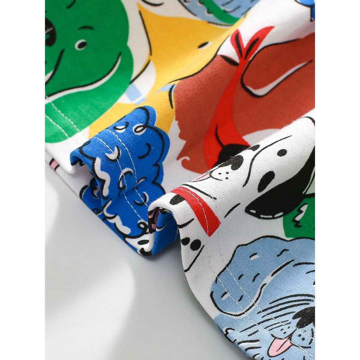 Design Autumn Girls Vivid Colorful Dogs Pattern Dress