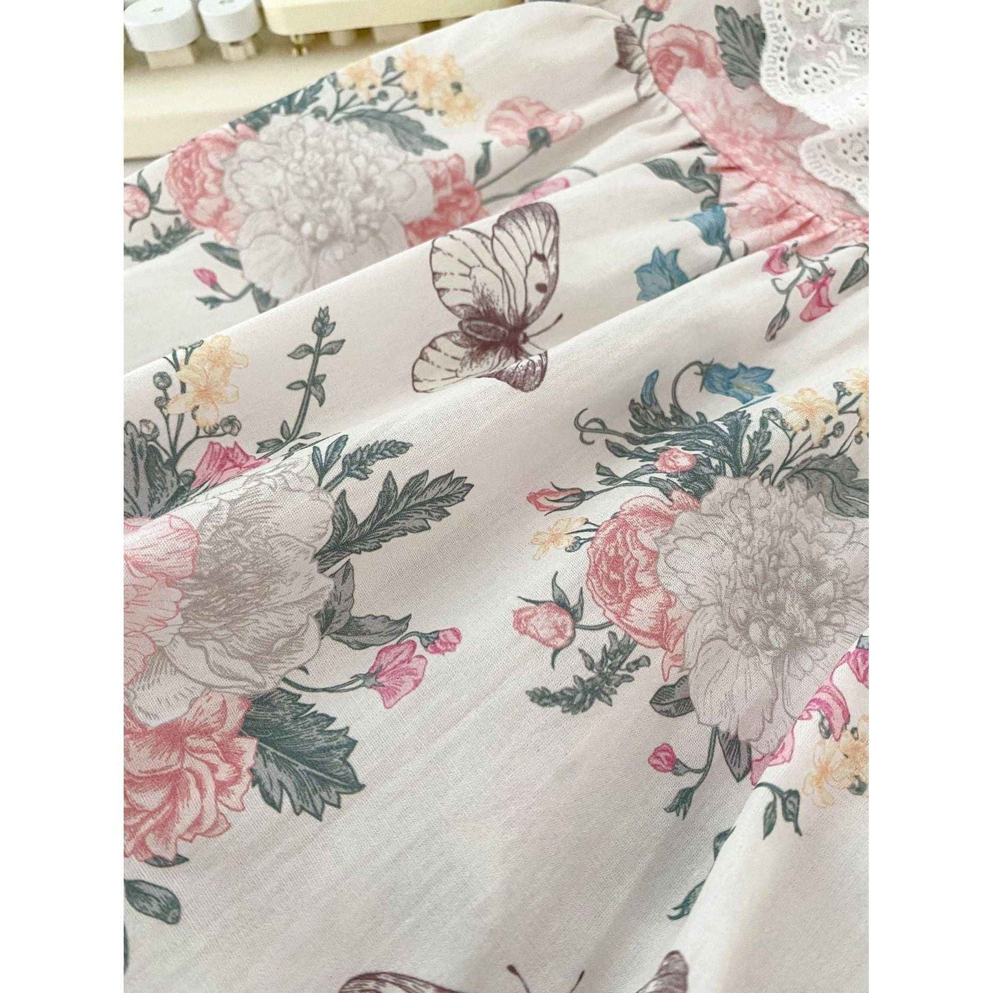 Summer Baby Girls Flowers And Butterfly Pattern Short Sleeves Onesies/Dress