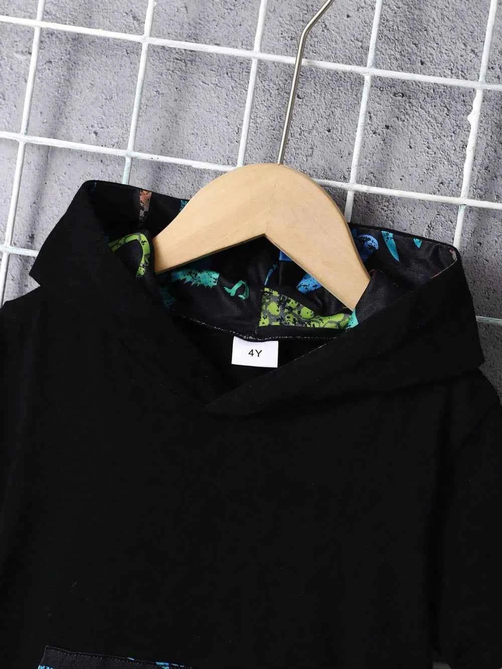 Children's Dinosaur Short Sleeve Hooded Top and Pants Set