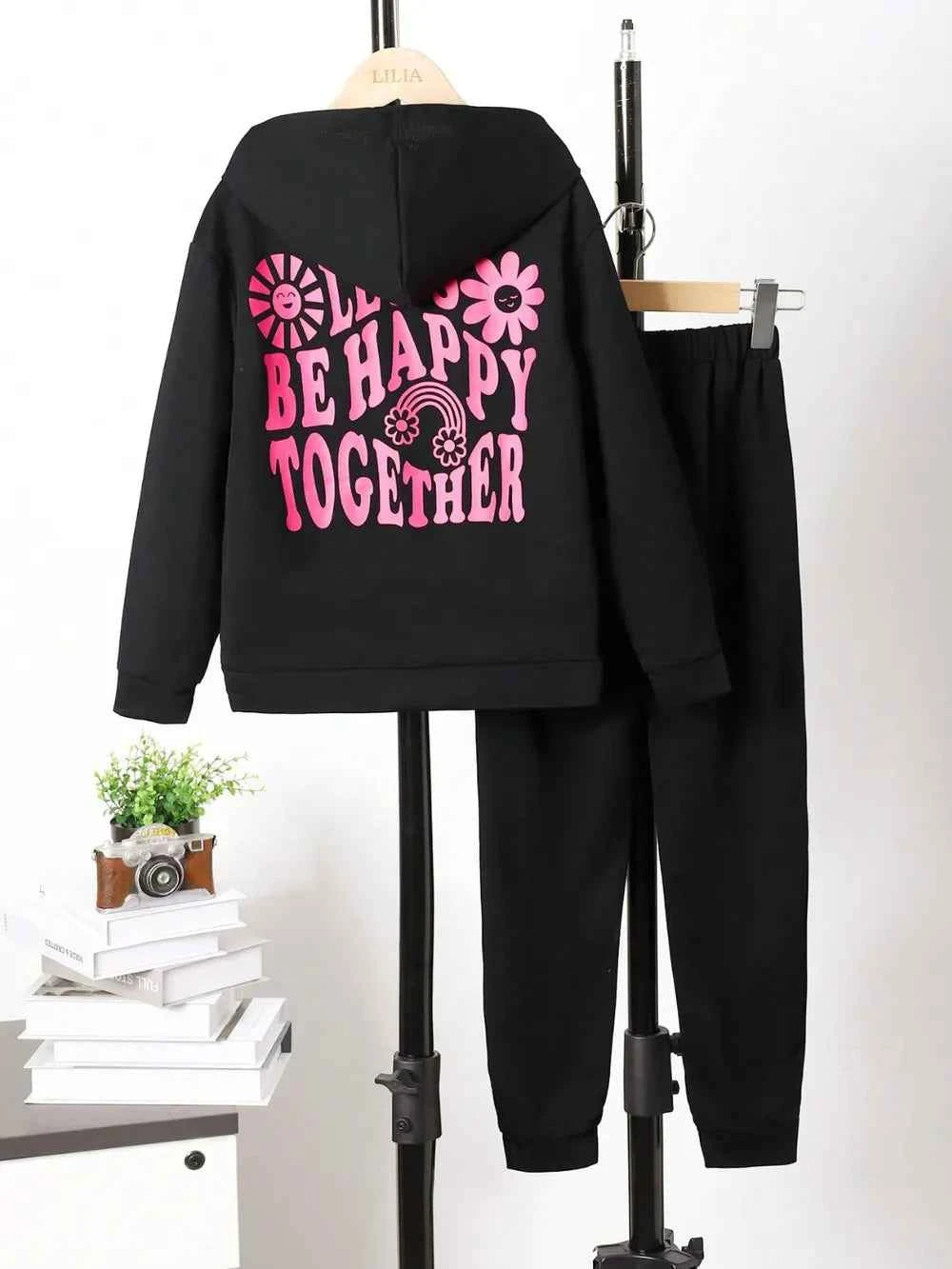 Children's Graphic Long Sleeve Hoodie and Pants Set