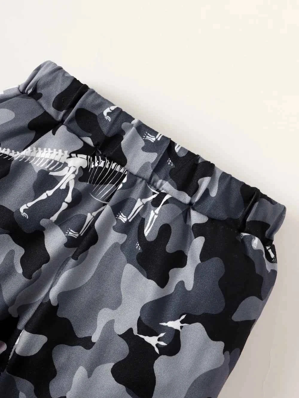 Children's Striped Hooded Bodysuit and Camouflage Pants Set