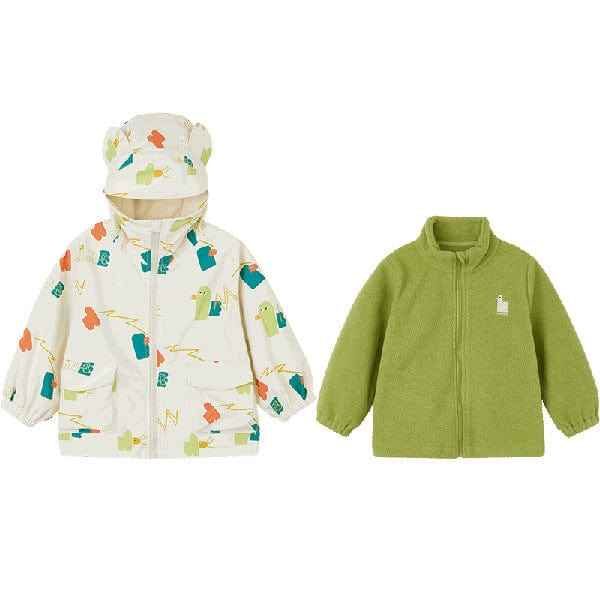 Children's Clothing Autumn Coat Autumn 3 In 1 Two-Piece Set Of Polar Fleece Inner Liner Girls Top