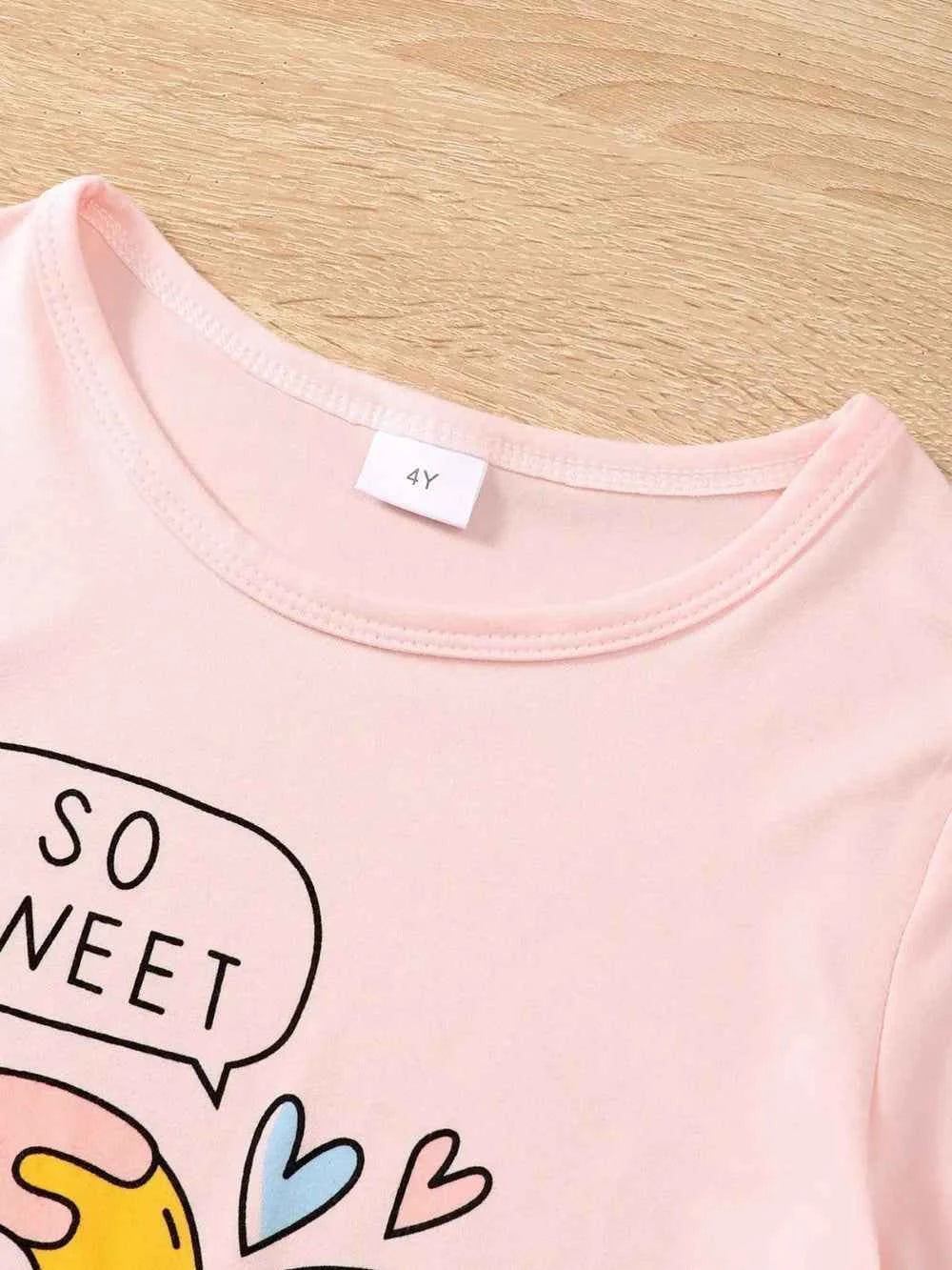 Children's Donut Round Neck Top and Pants Set