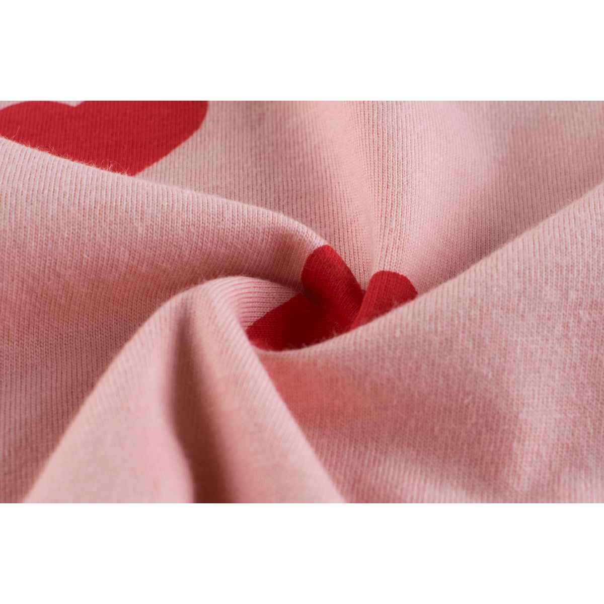 Baby Girls Heart Print Round Collar Short-Sleeved Tee Shirts