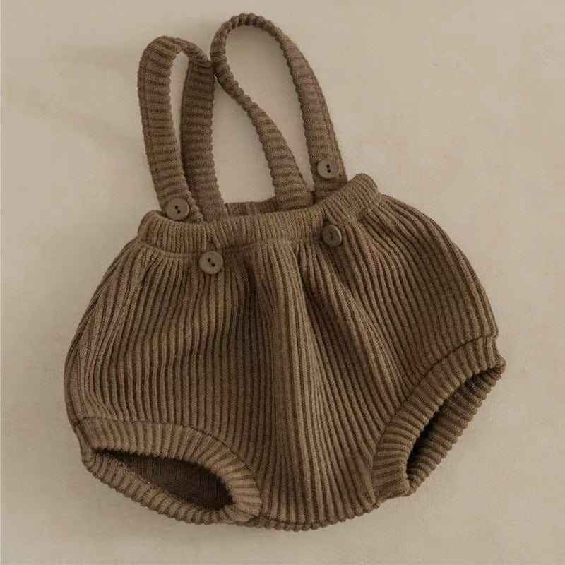 Infant Baby Kids Boys And Girls 3-Color Solid Color Simple Strap Overalls