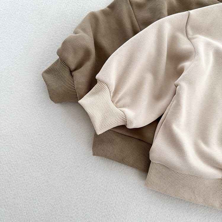 Arrival Kids Unisex Soft Comfortable Long Sleeves Solid Color Top Casual Pullover