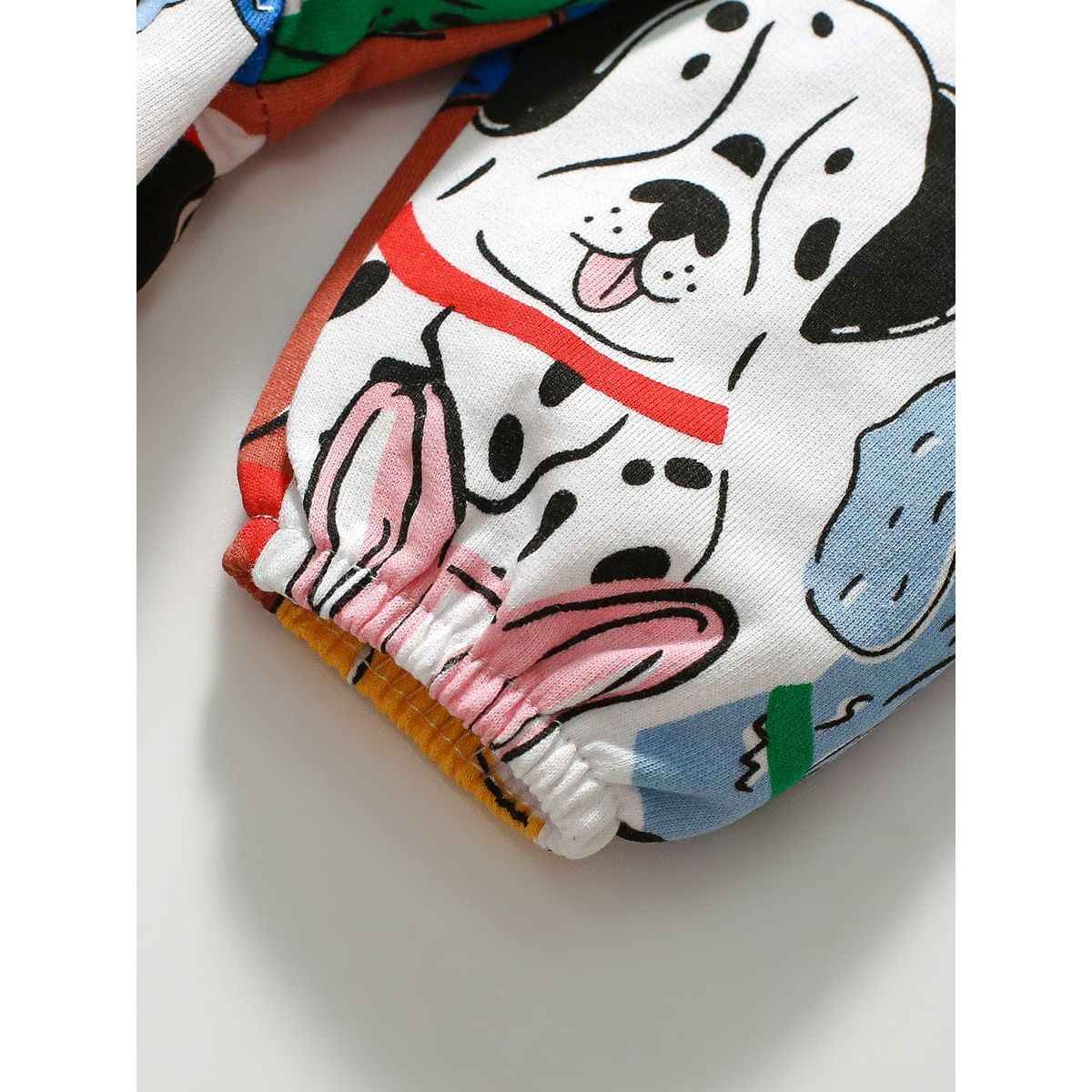 Design Autumn Girls Vivid Colorful Dogs Pattern Dress