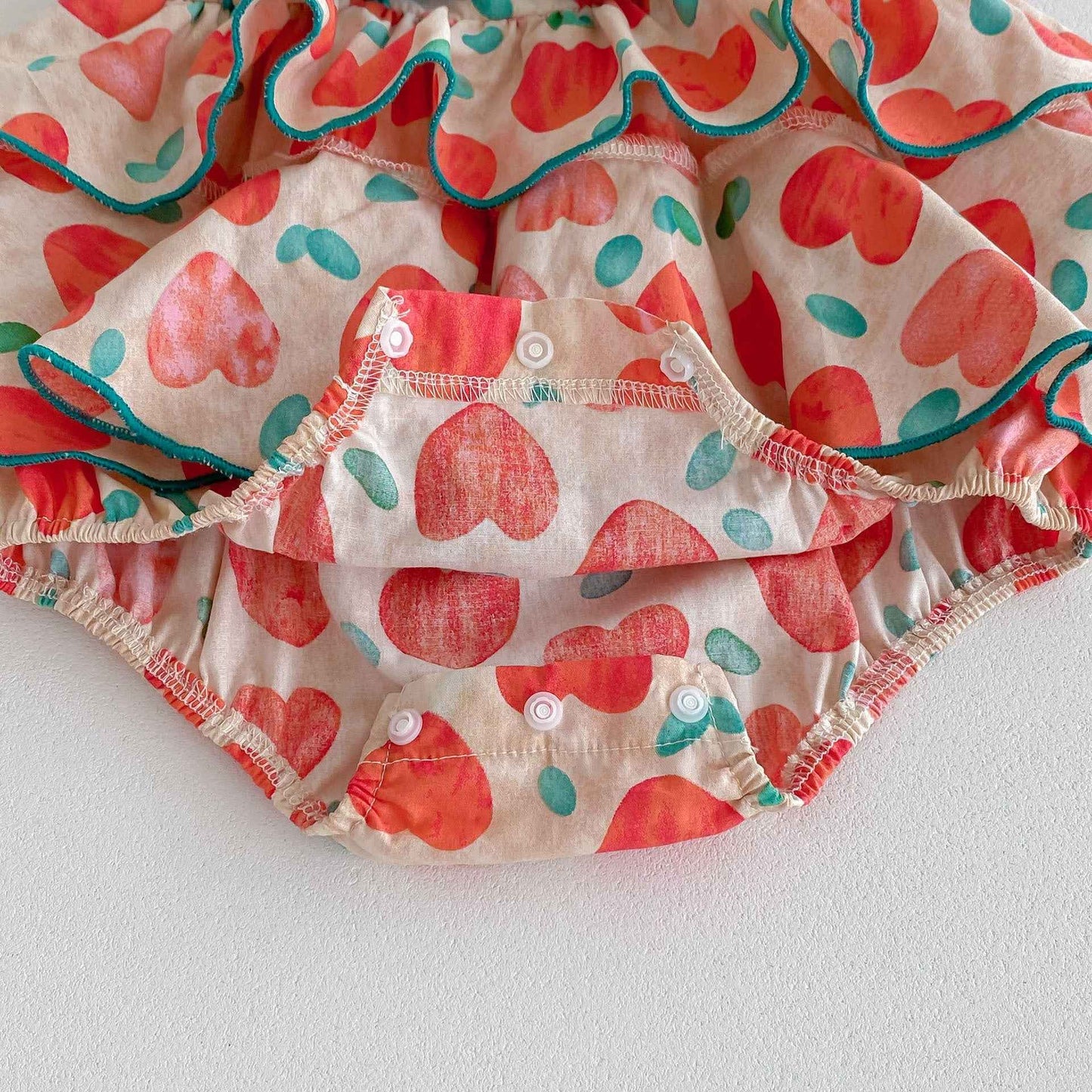 New Arrival Summer Baby Kids Girls Heart Pattern Sleeveless Big Bow Strap Onesies