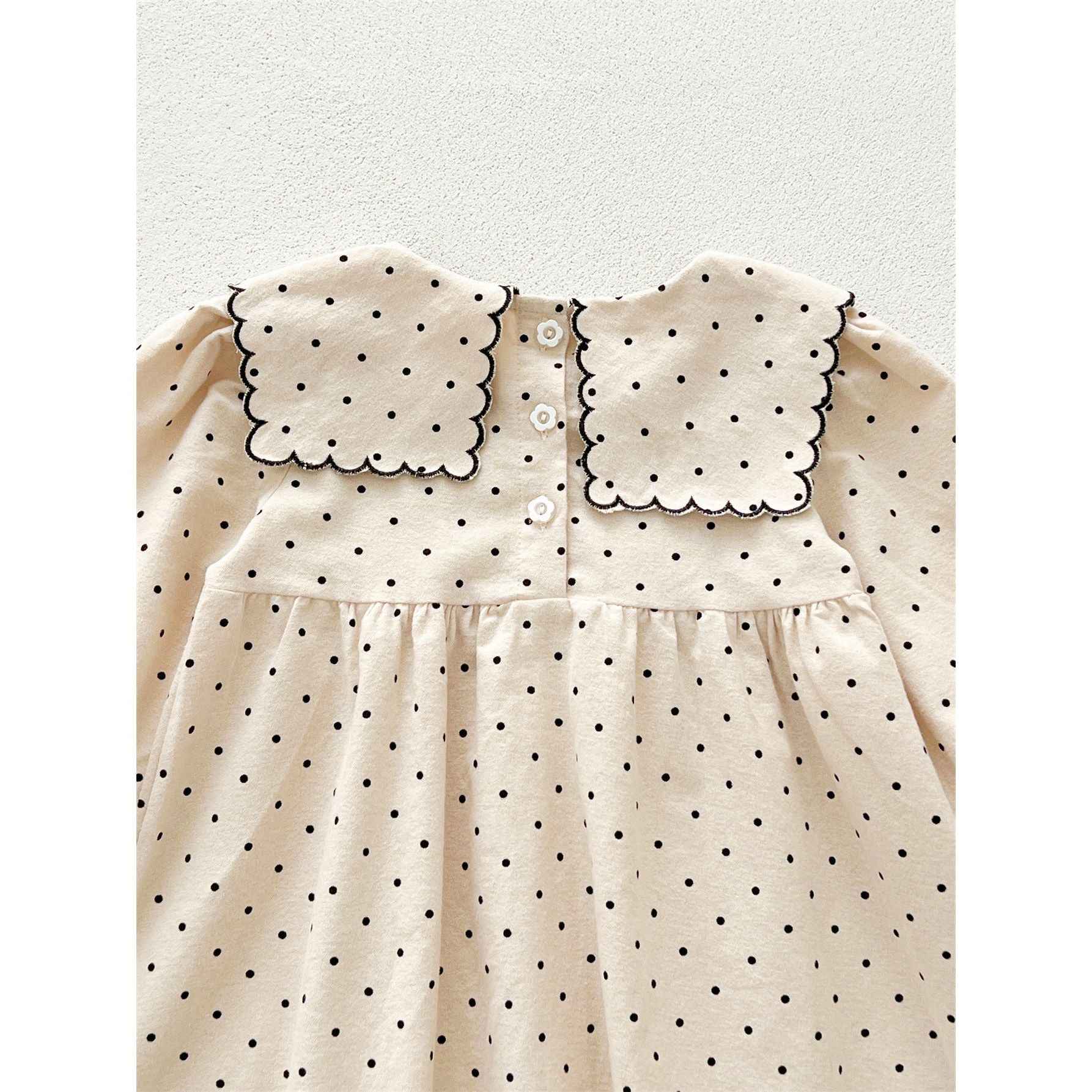 Arrival Baby Girls Long Sleeves Dots Pattern Dress