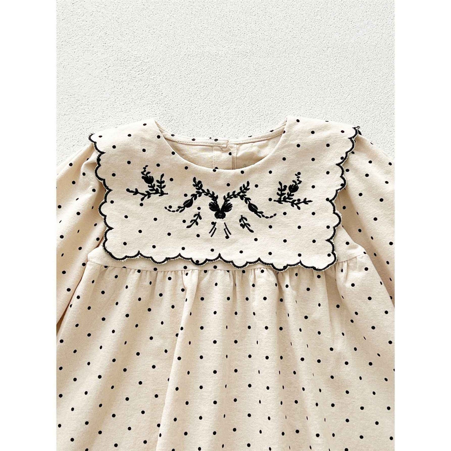 Arrival Baby Girls Long Sleeves Dots Pattern Dress