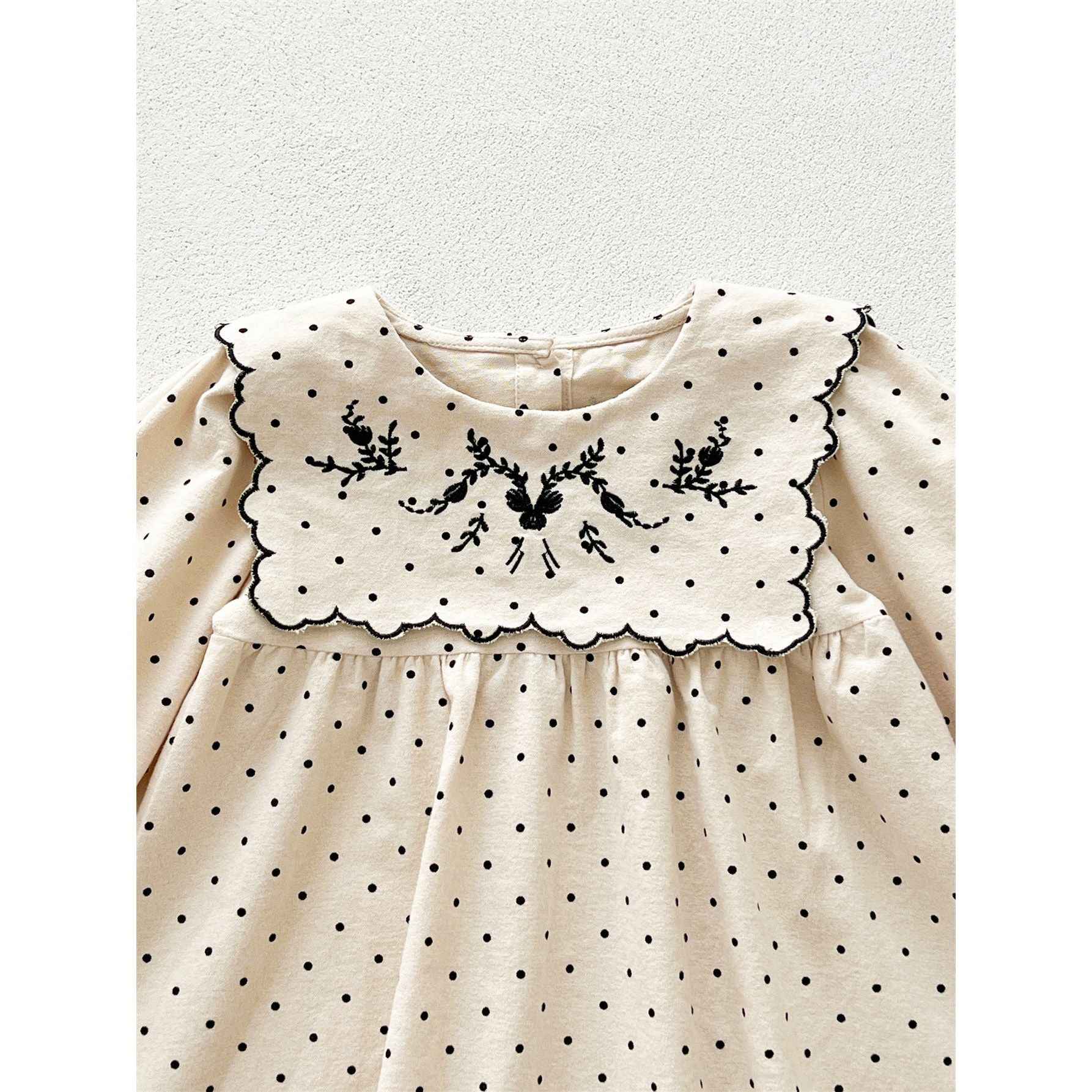 Arrival Baby Girls Long Sleeves Dots Pattern Dress