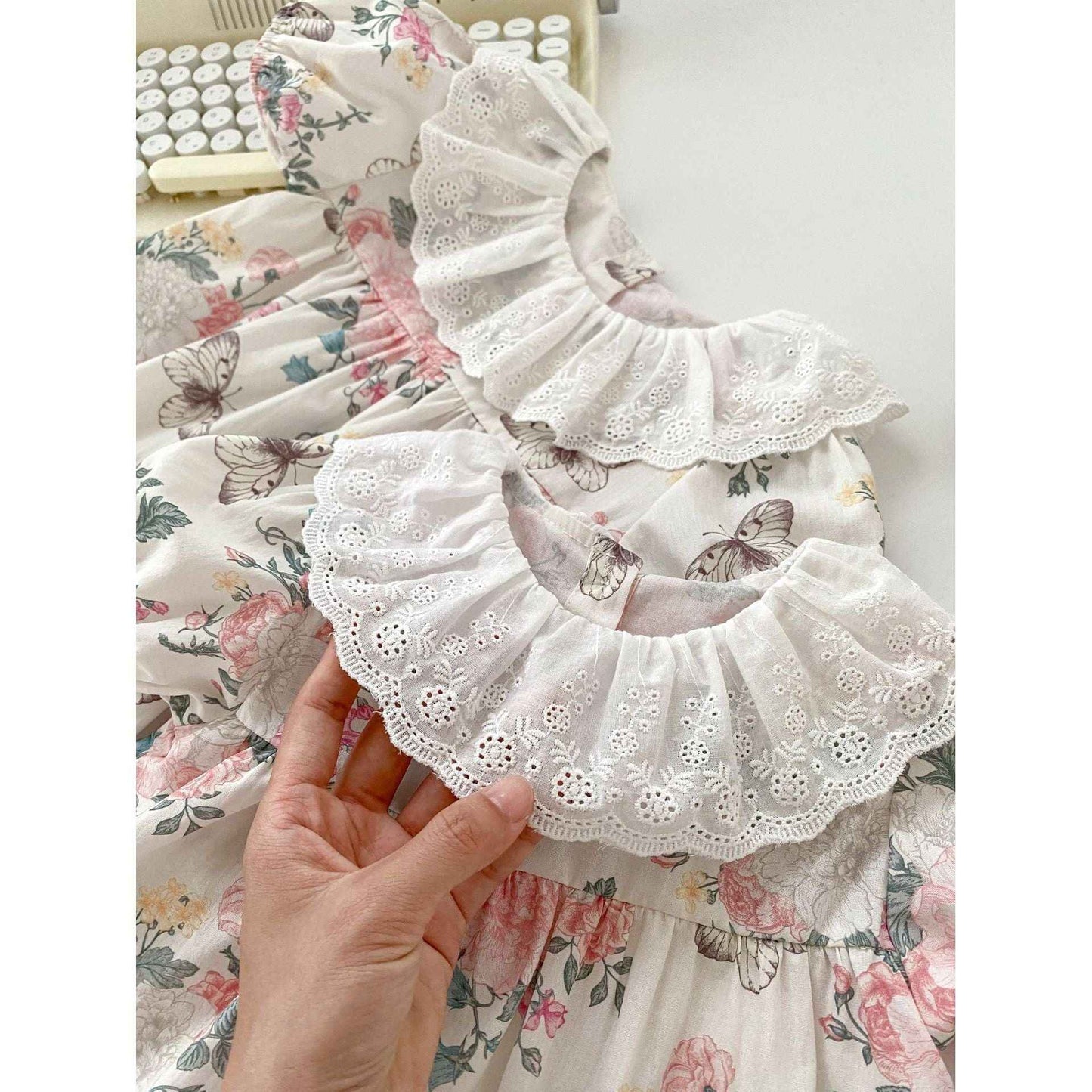 Summer Baby Girls Flowers And Butterfly Pattern Short Sleeves Onesies/Dress